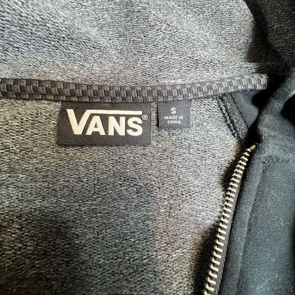 Vans Men’s Gray Black Full Zip Hoodie Sweatshirt Jacket Size Small Casual - Picture 10 of 11